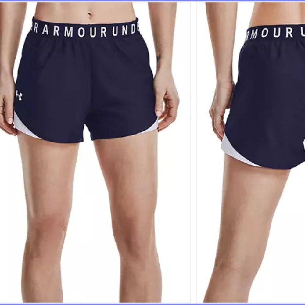 NWT Under Armour Play Up Shorts Dark Navy and White Large new in bag